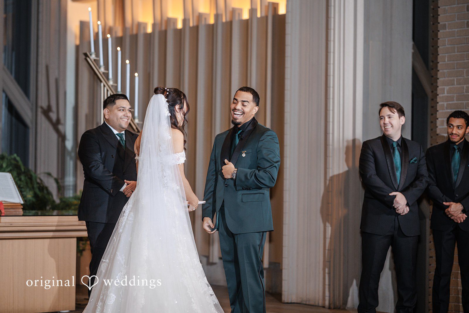 Cassandra + Benjamin The groom makes a joyful reaction
