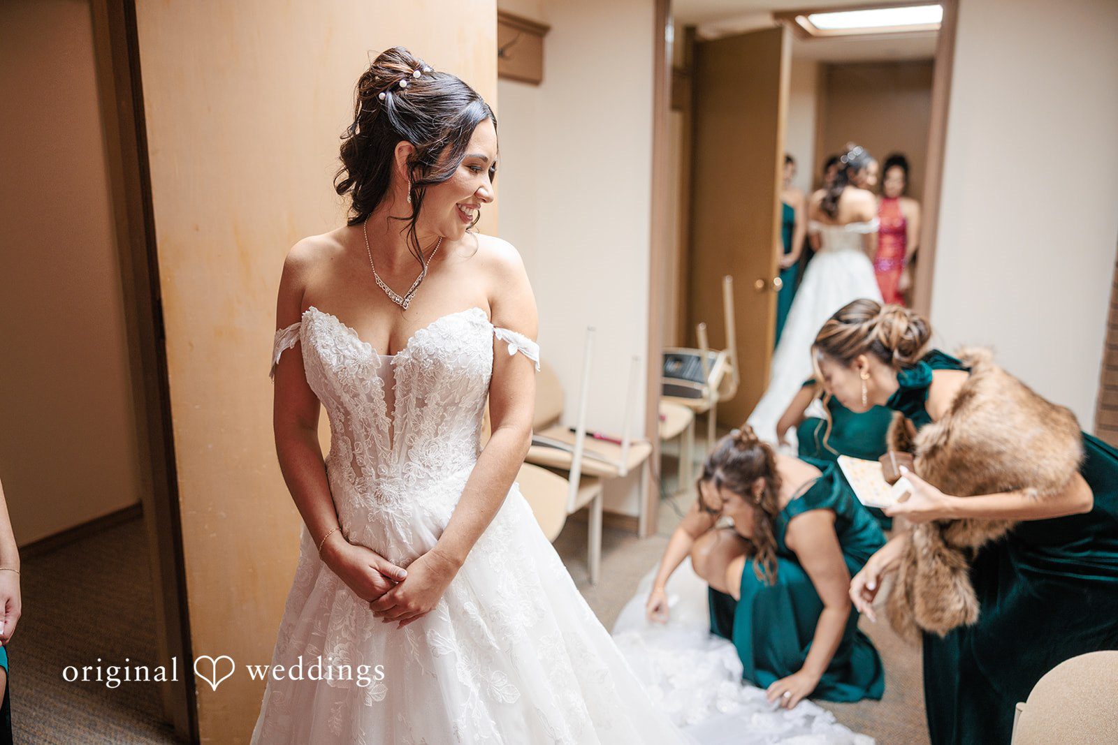 Cassandra + Benjamin Getting-ready moment with the bridesmaids