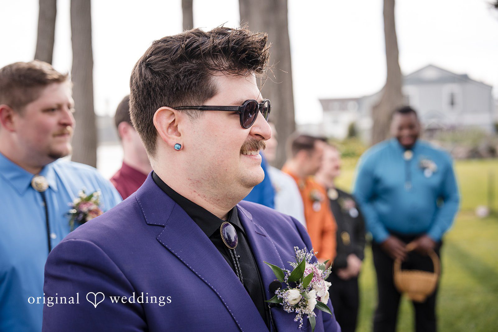 Morgan + Todd Groom waiting at the ceremony site before seeing the bride