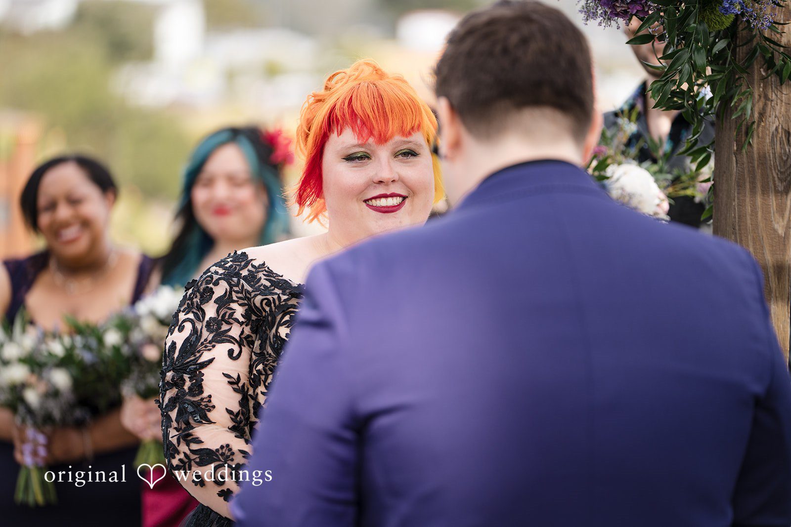 Morgan + Todd Close-up portrait of the bride during the ceremony vows