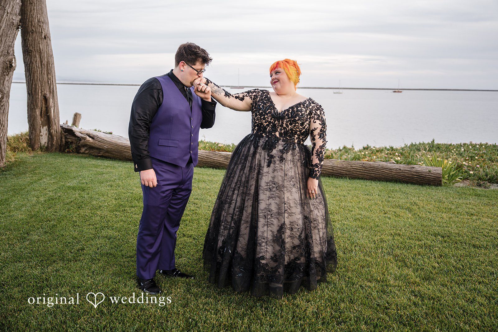 Original Weddings couple portrait captured by San Francisco Wedding Photographers at Mavericks House during a coastal wedding