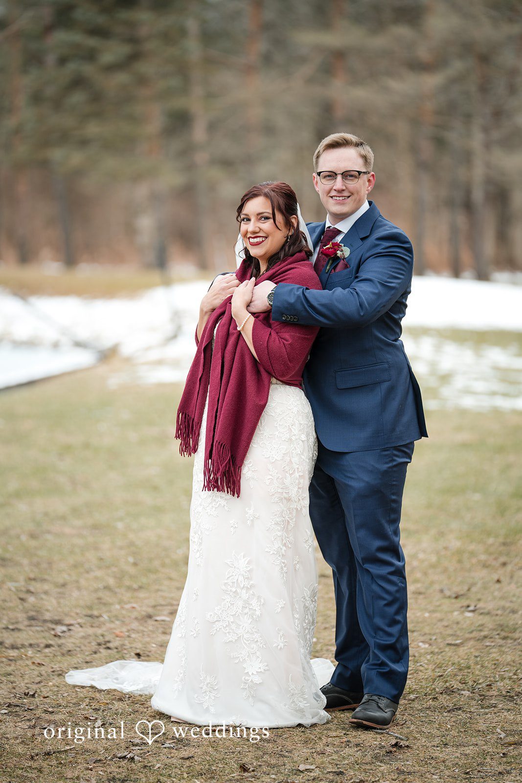 Logan + Bryan Beautiful couple sharing joyful wedding day memories outdoors