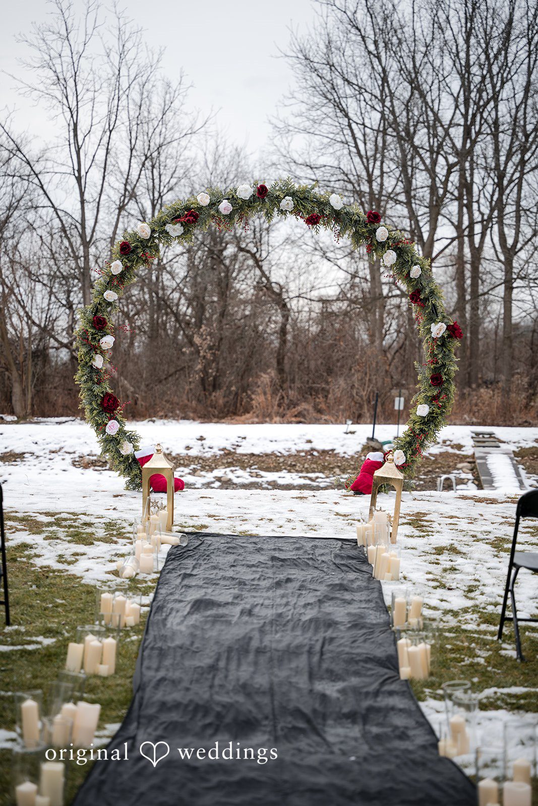 Logan + Bryan Elegant outdoor wedding ceremony setup