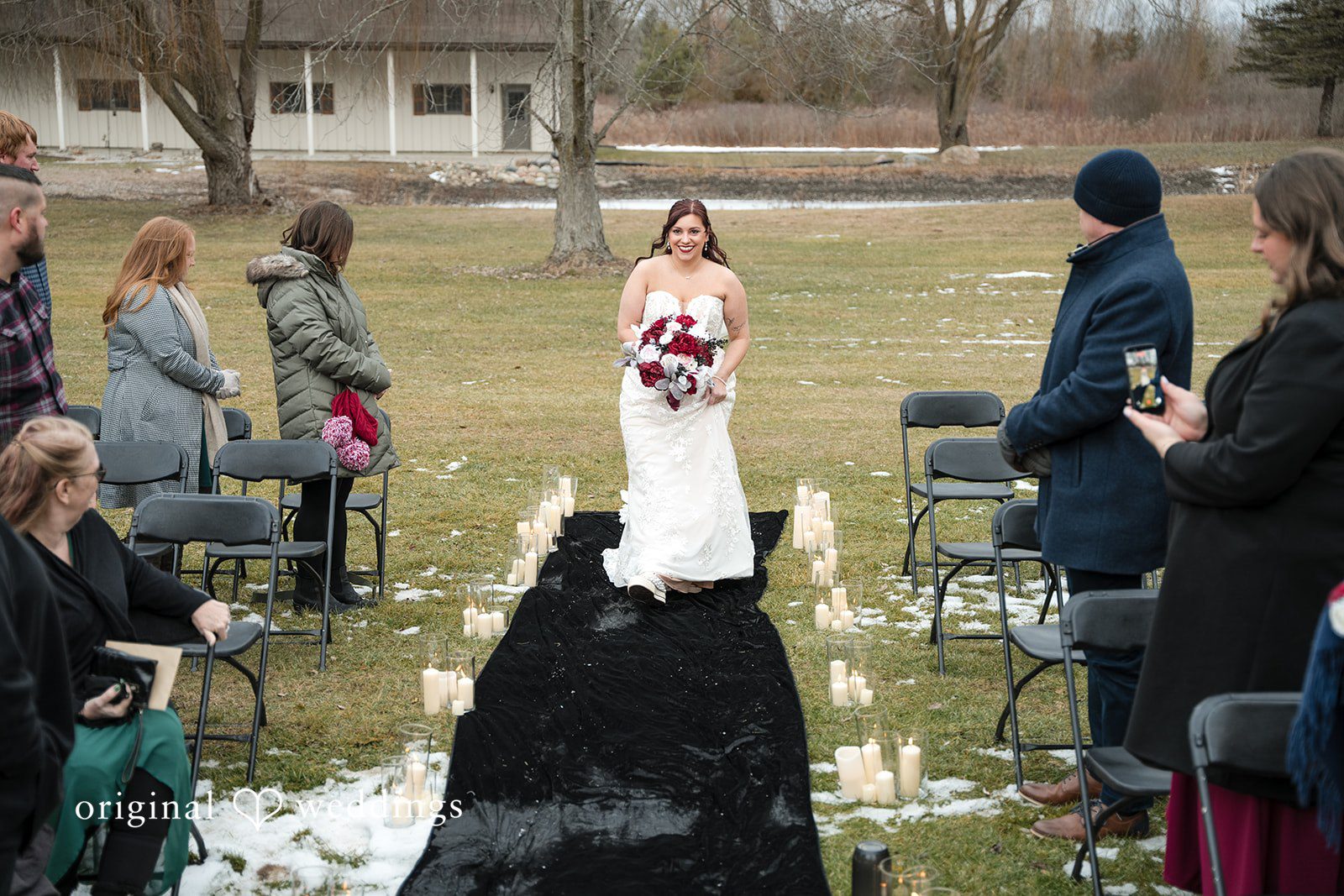 Logan + Bryan Bride walking to altar