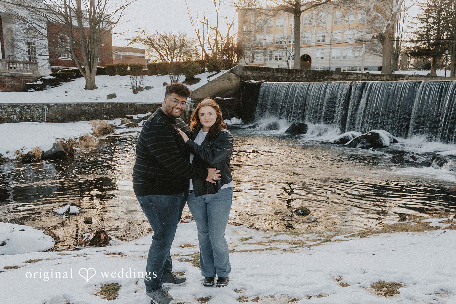 Our Hartford CT wedding photographers at Original Weddings captured a stunning portrait of the couple at Milford Duck Pond