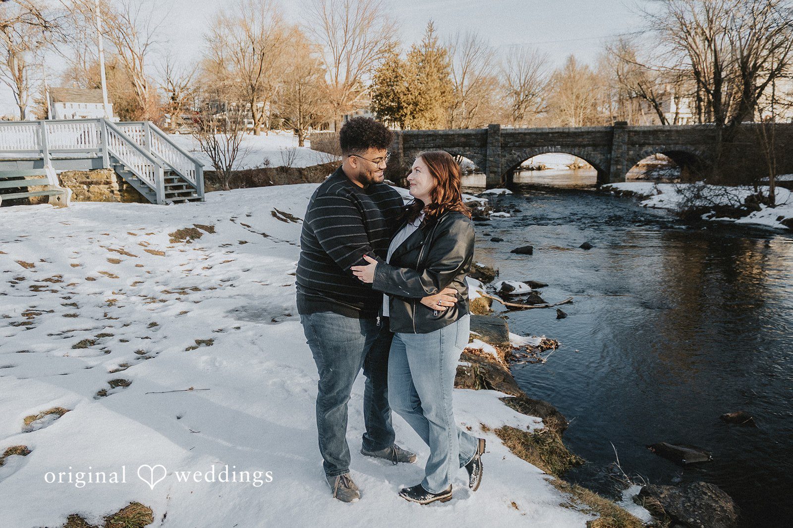 Amanda + Declan A romantic portrait of the couple by the pond