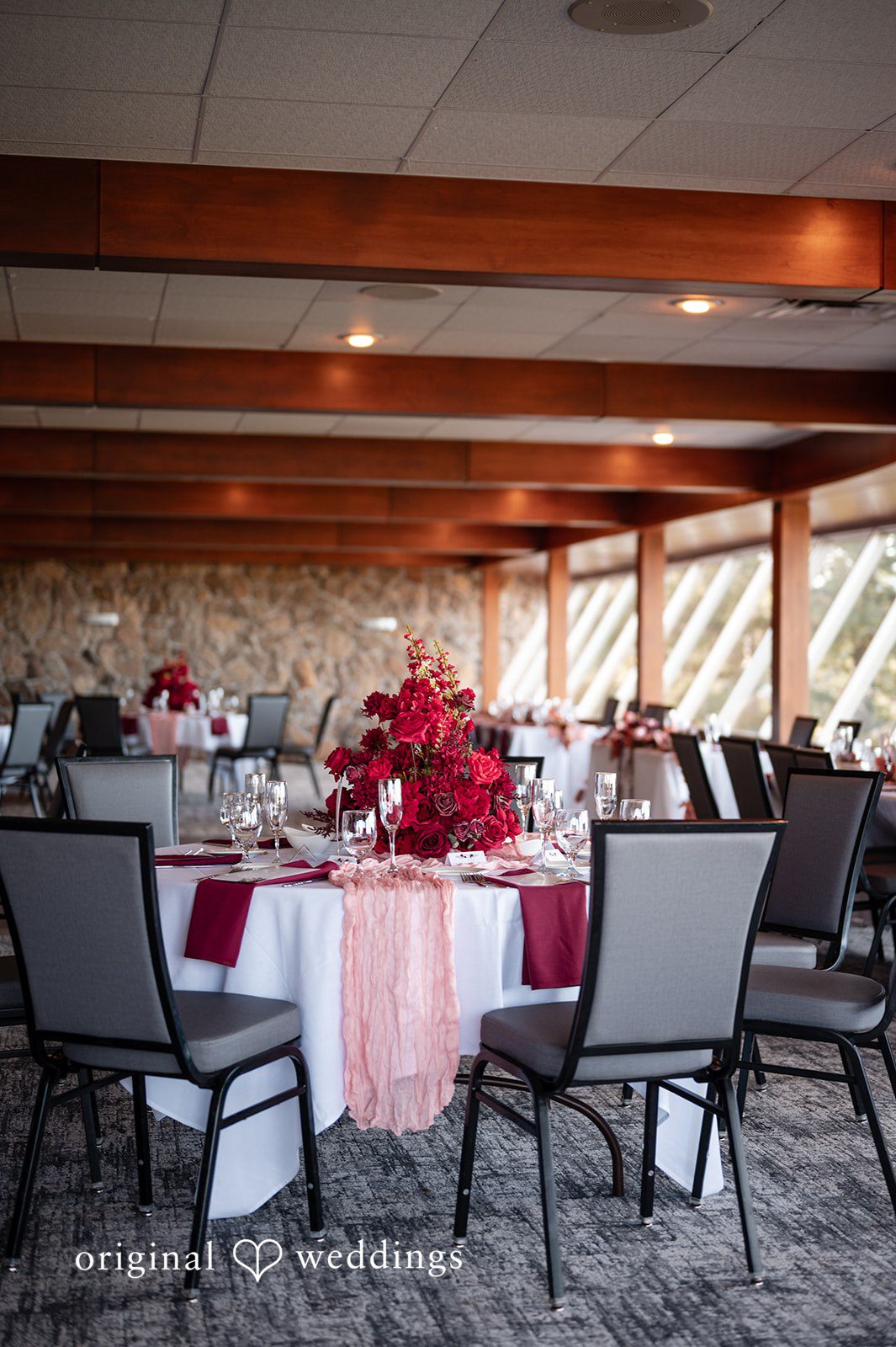 The wedding reception space at Mount Vernon Canyon Club