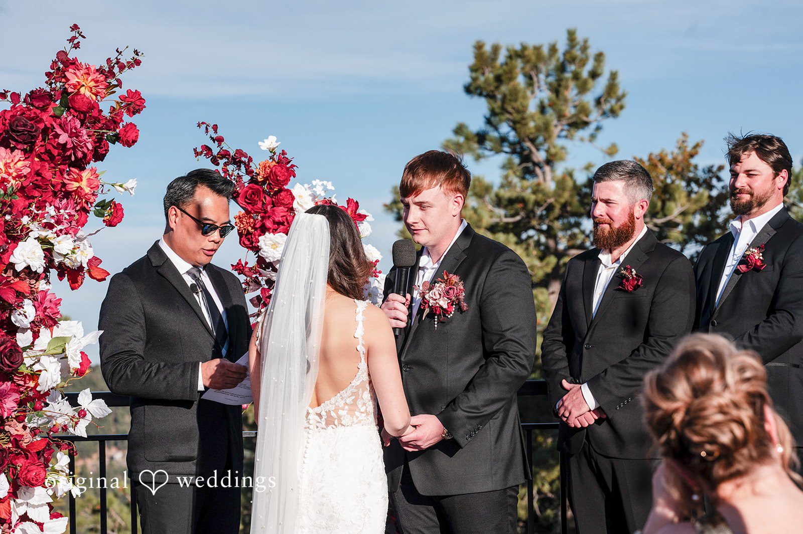 The couple exchanges marital vows
