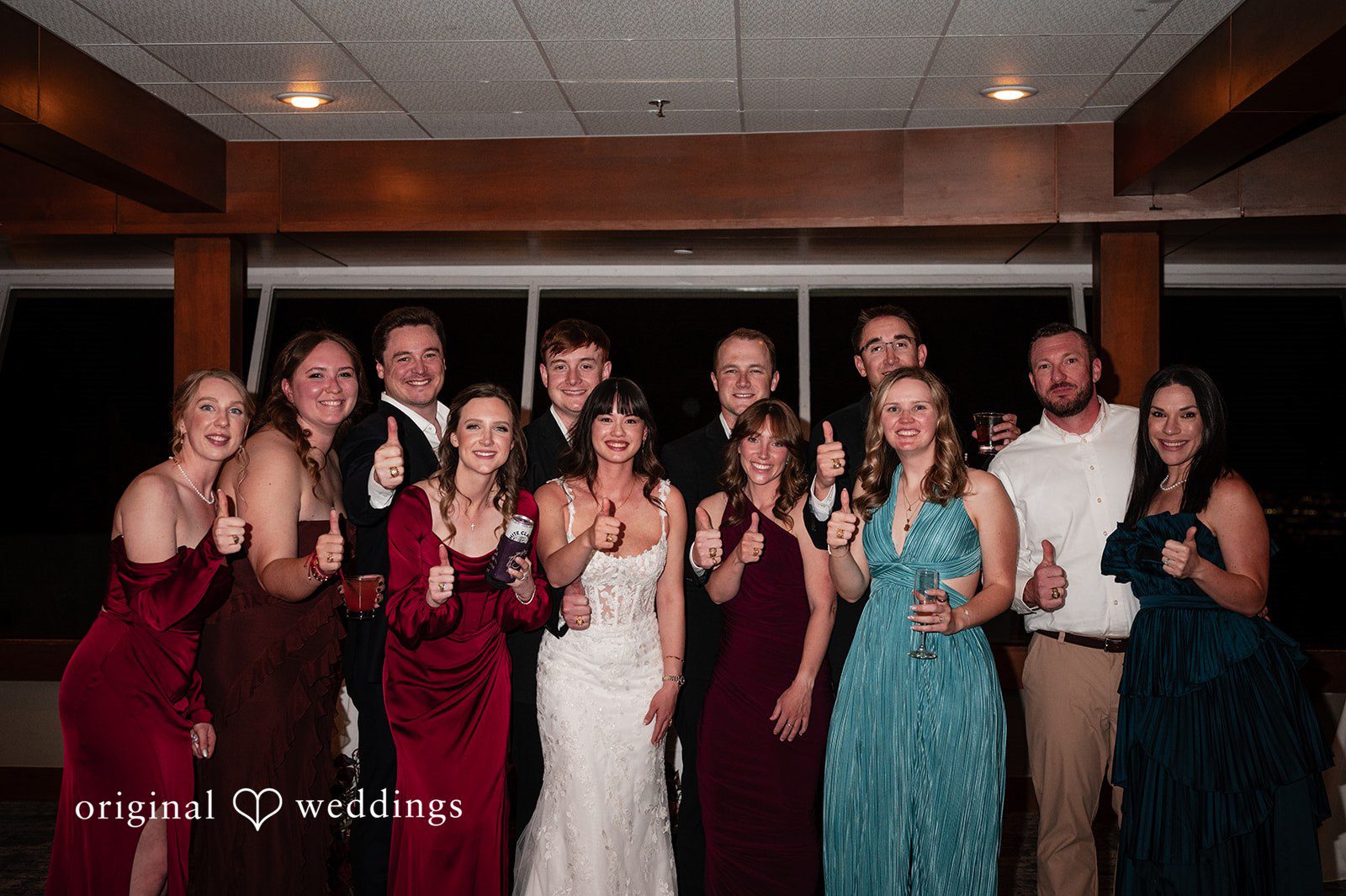A beautiful portrait of the couple and her wedding party