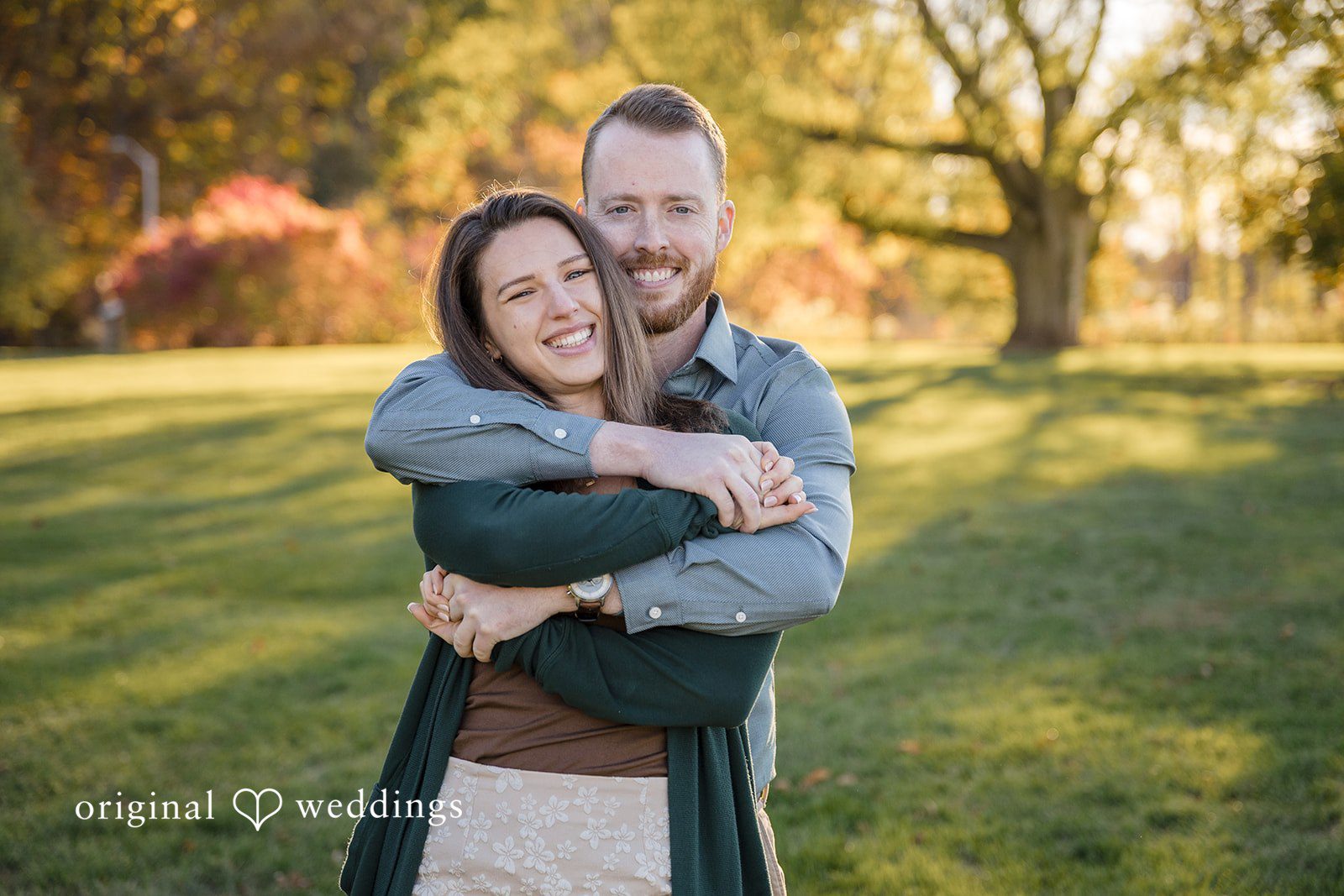 A romantic portrait of the couple