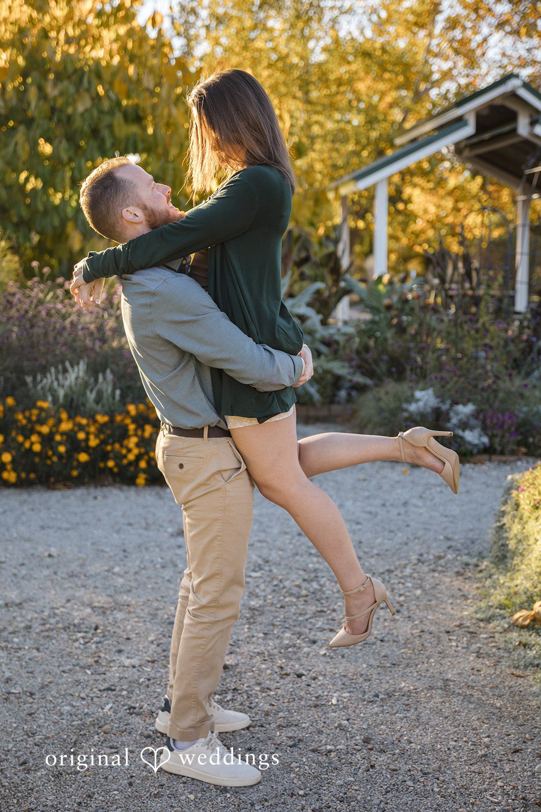 A romantic portrait of the couple