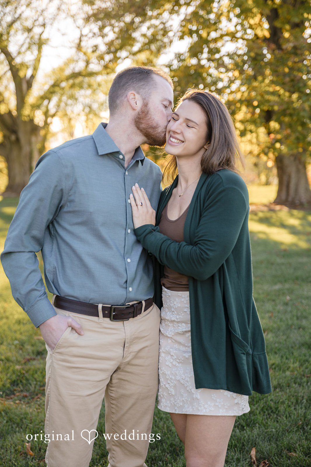 A romantic portrait of the couple