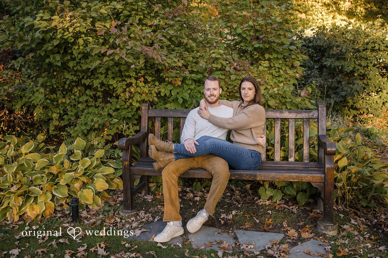 Our Detroit engagement photographer captured a seated portrait of the couple