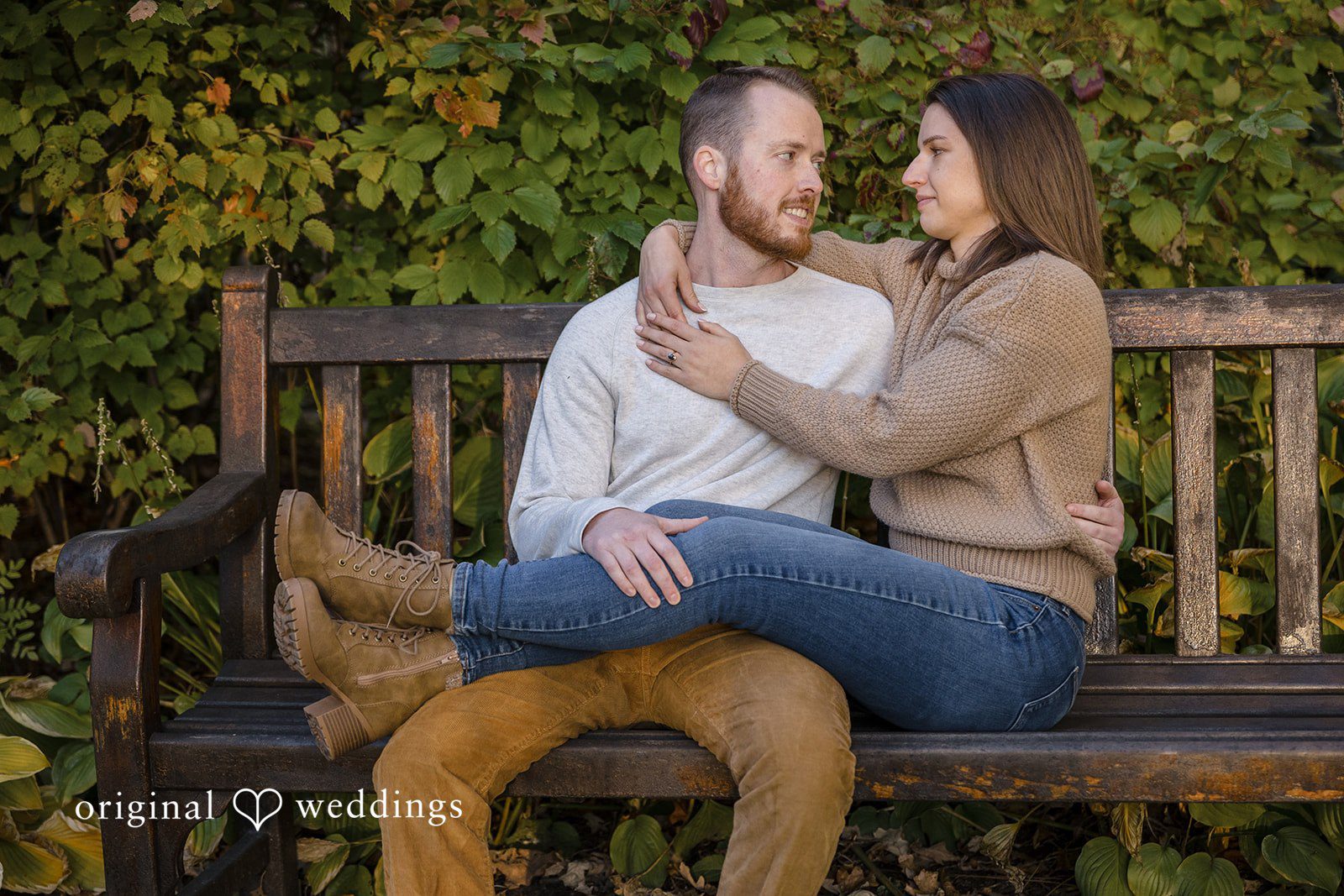 Our Detroit engagement photographer at Original Weddings captured a beautiful portrait of the couple at MSU Campus