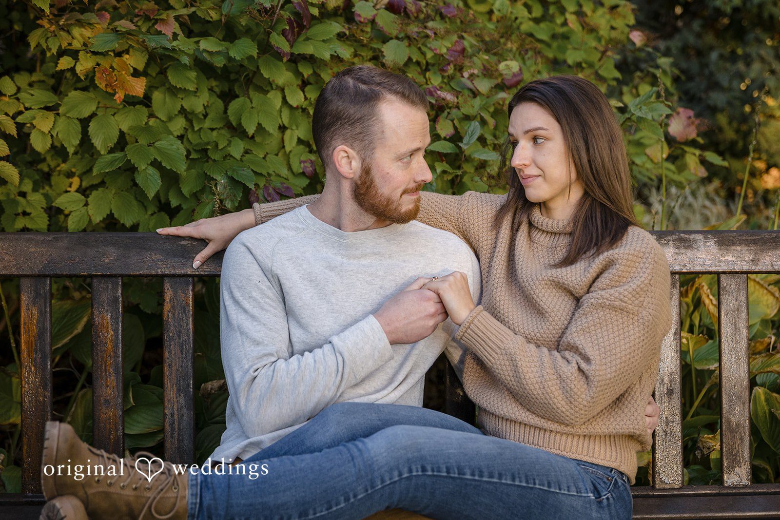 A romantic portrait of the couple