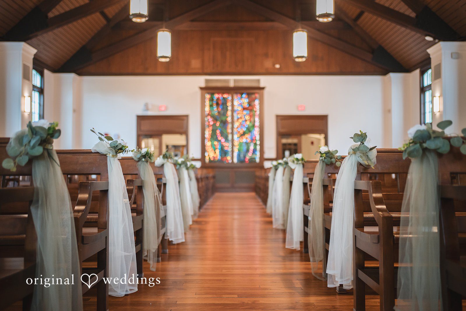 Peyton + Mia Decorated ceremony space prepared for the wedding ceremony