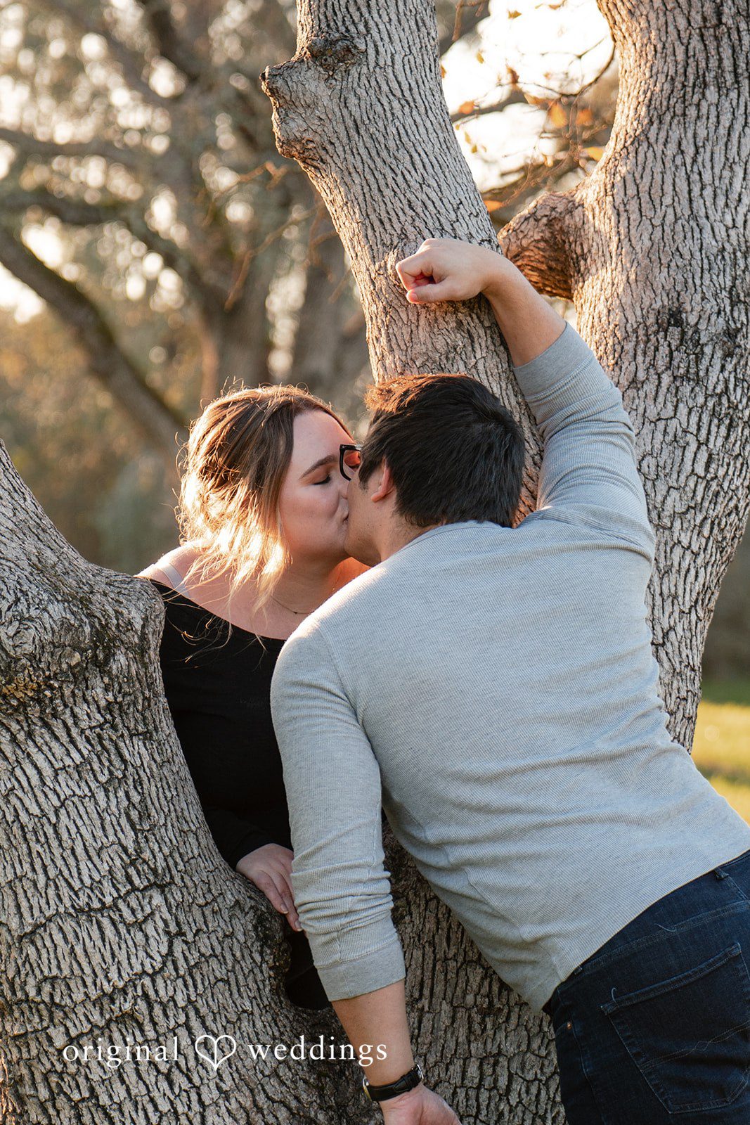 Ellie + Aaron The couple shares a kiss