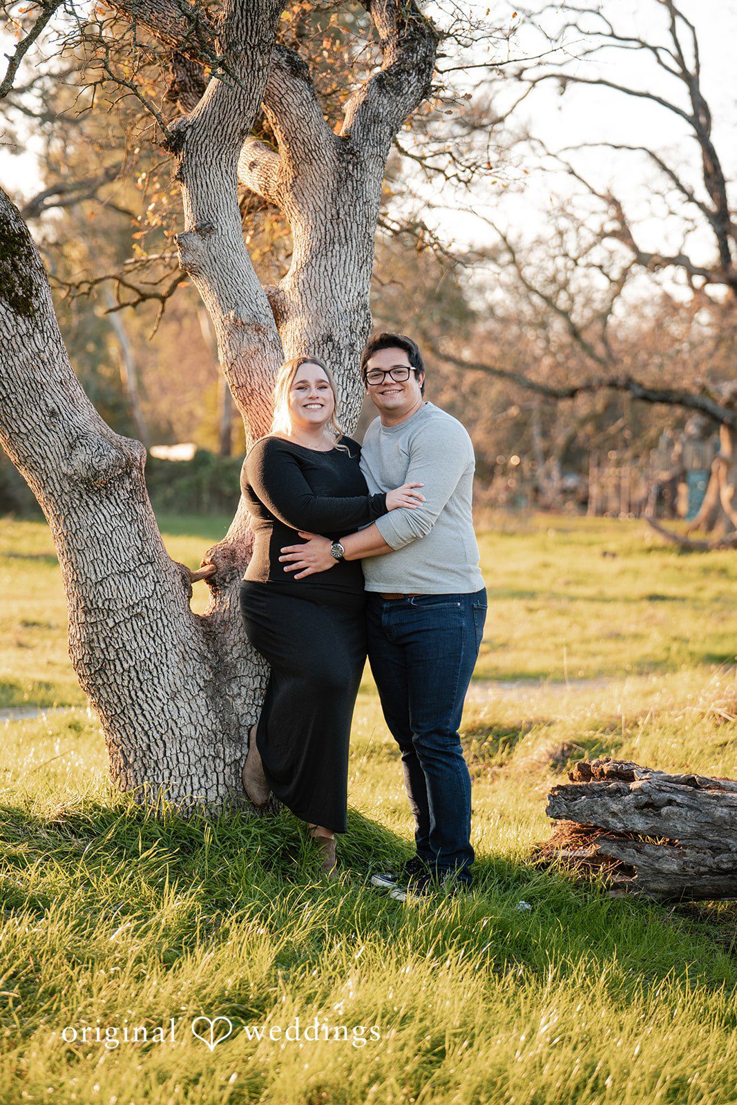 Ellie + Aaron A portrait of the couple by the oak tree