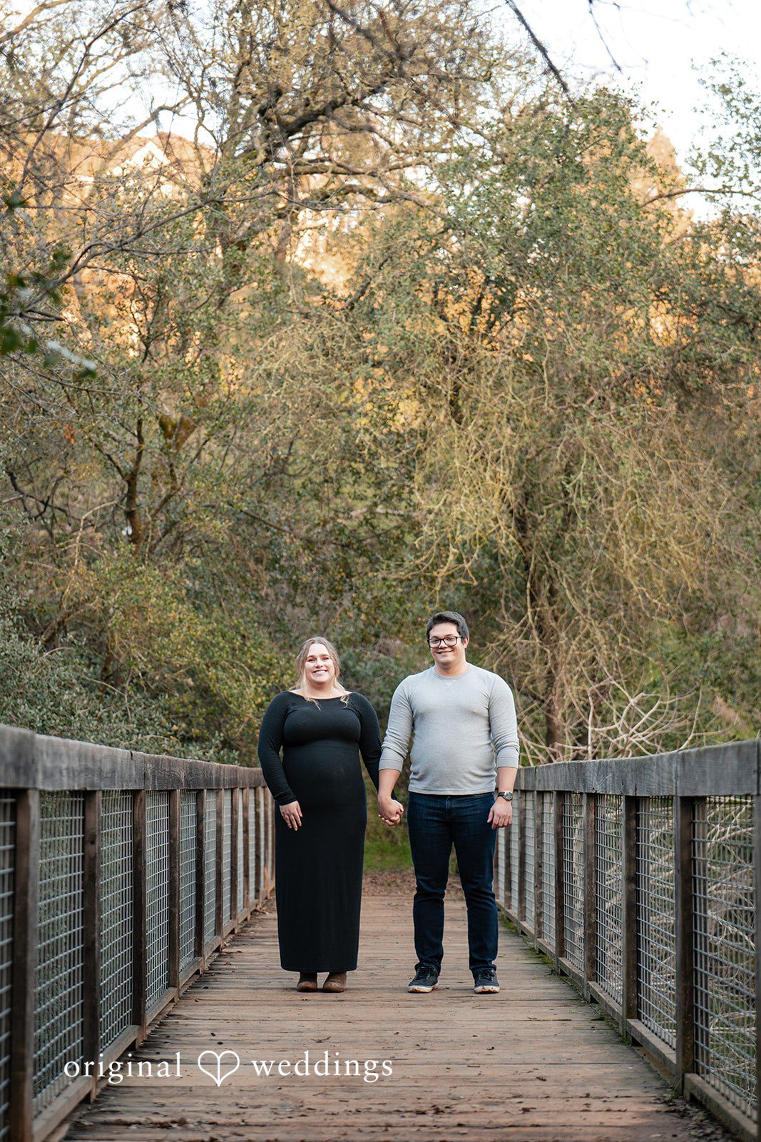 Ellie + Aaron A beautiful portrait of the couple at the walking trail