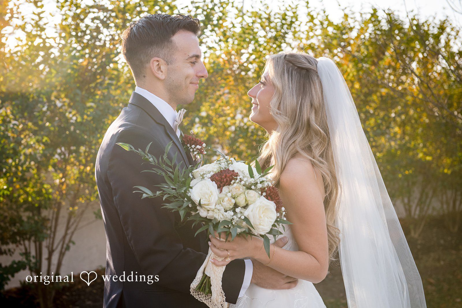 Original Weddings couple portrait captured by Philadelphia Wedding Photographers at Normandy Farm during a romantic wedding
