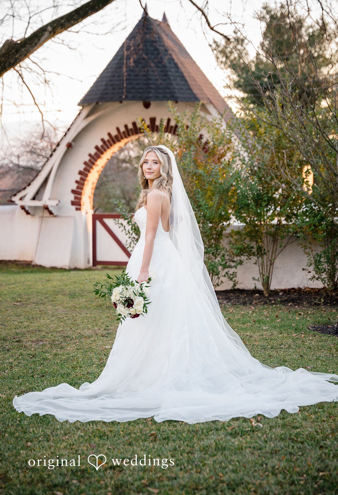 Bridal portrait outdoors surrounded by natural light