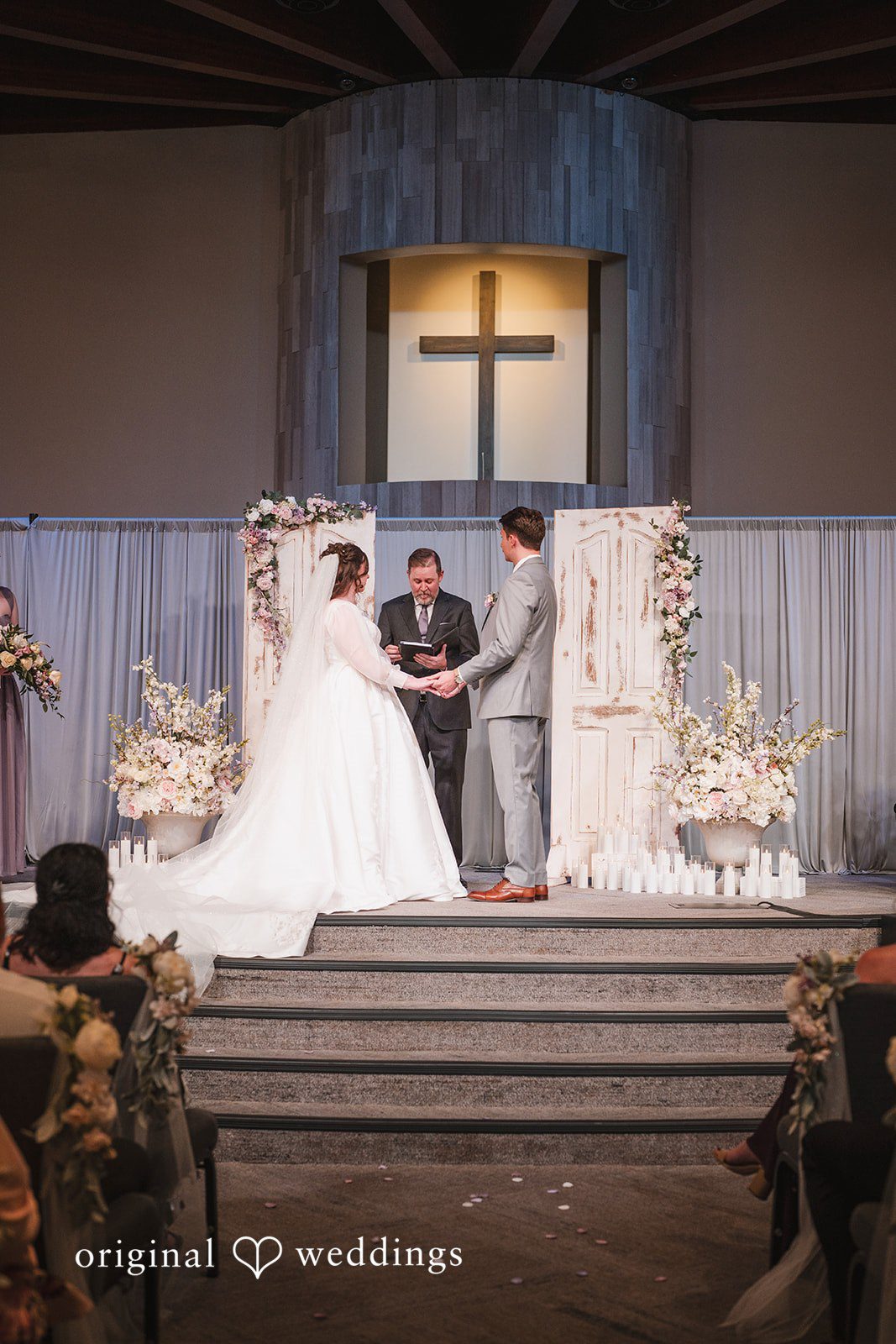 The couple exchanges marital vows