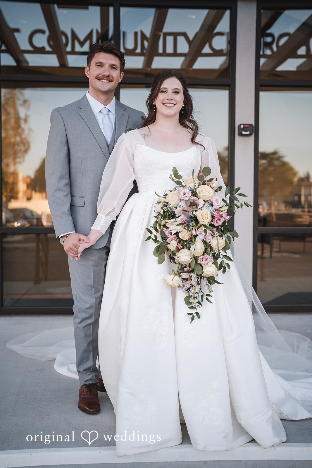 A stunning portrait of the couple at Northwest Community Church