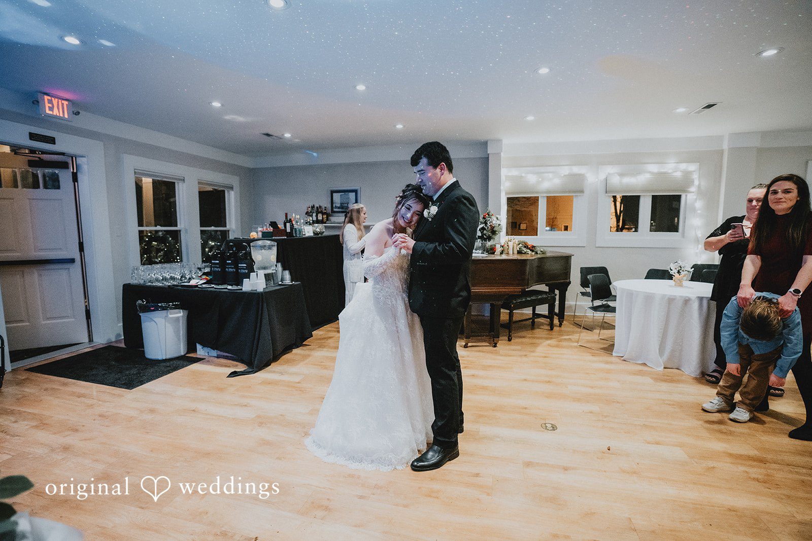 Claire + Richard The couple makes a romantic dance move