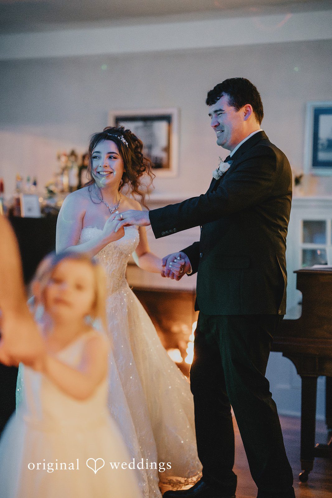 Claire + Richard The couple dances happily