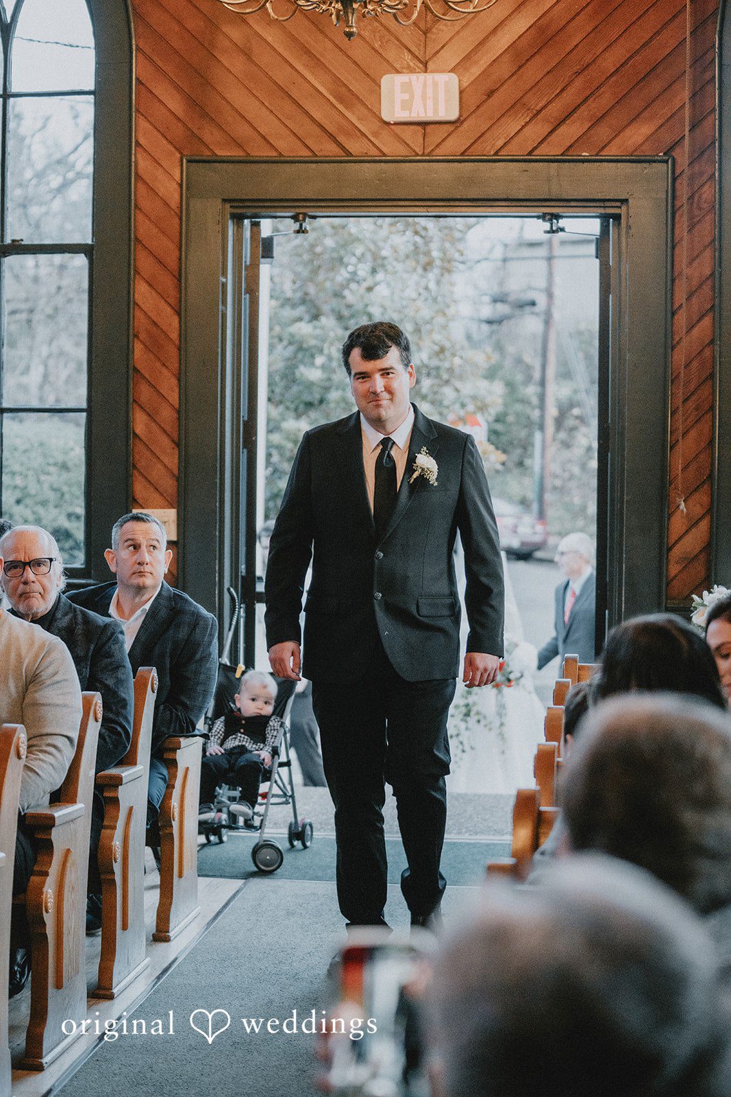 Claire + Richard The groom makes an entrance
