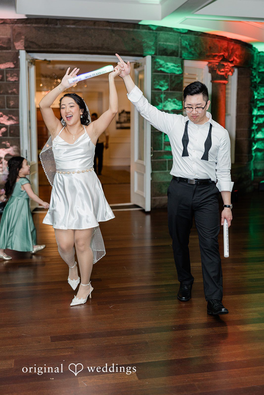 The couple makes a second entrance