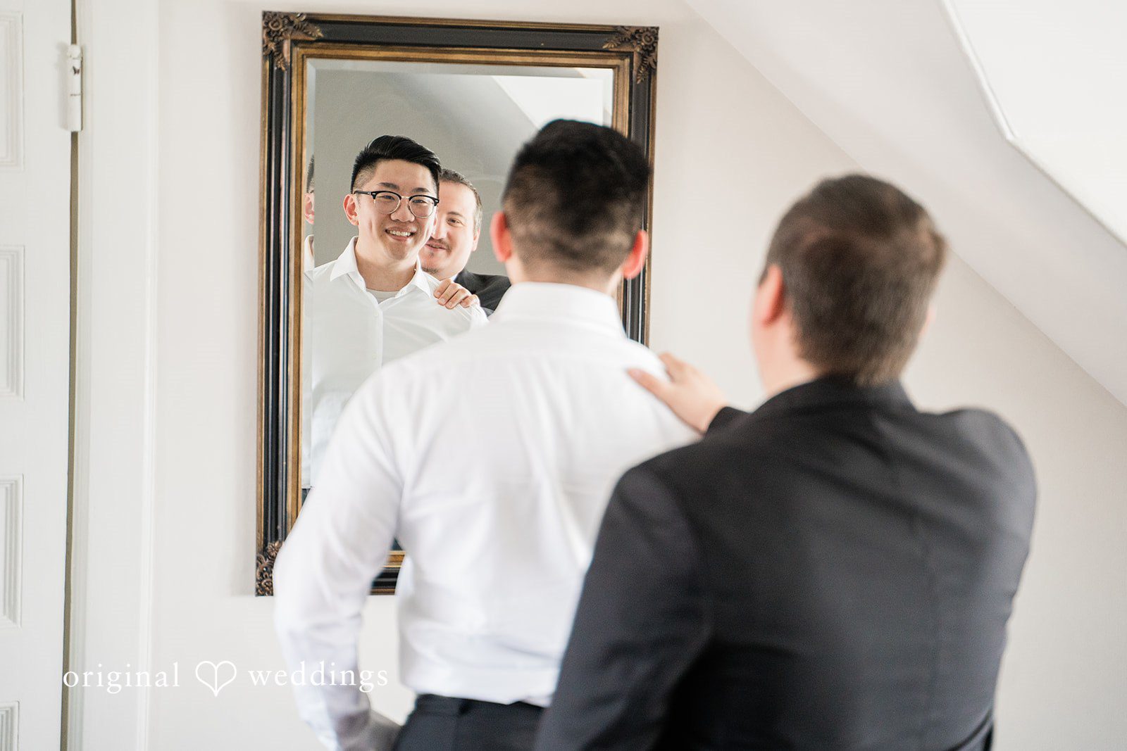 The groom gets ready
