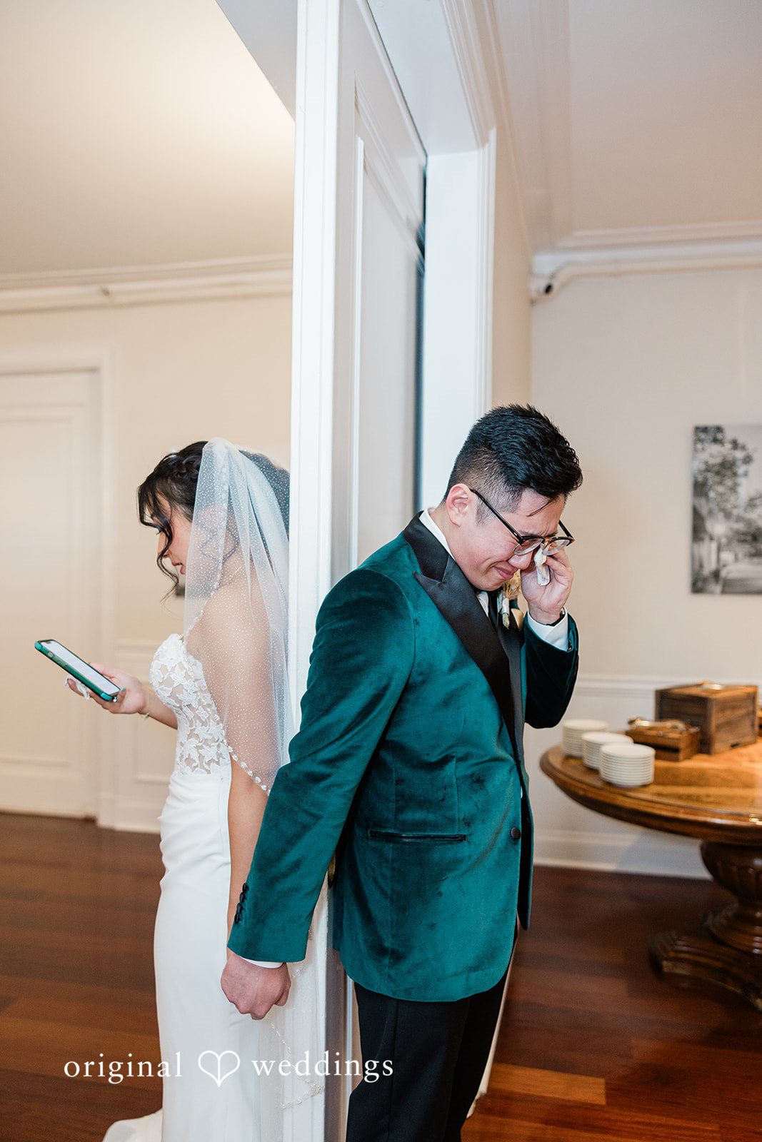 An emotional moment the bride reads her vows to the groom