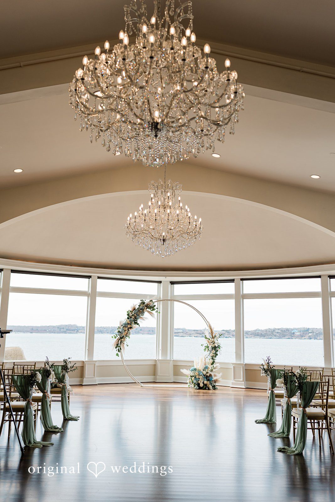 The indoor ceremony space at OceanCliff