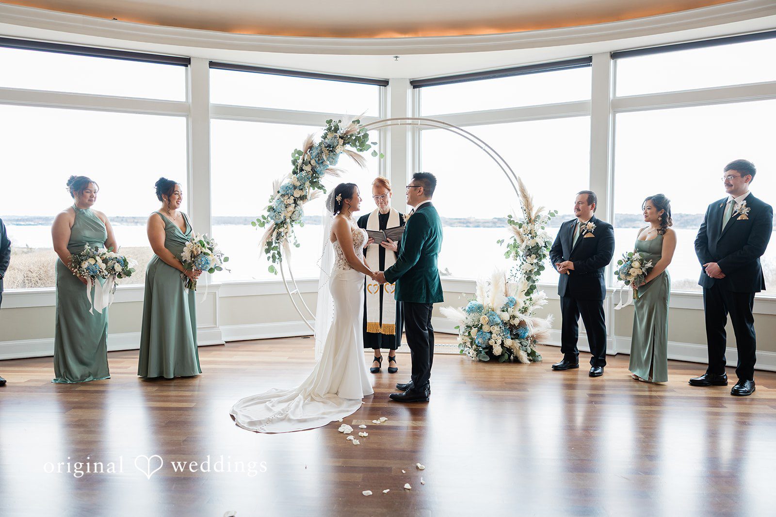 The couple at their OceanCliff Wedding Ceremony
