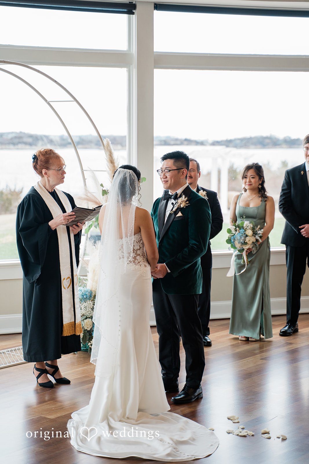 The priest presides the ceremony