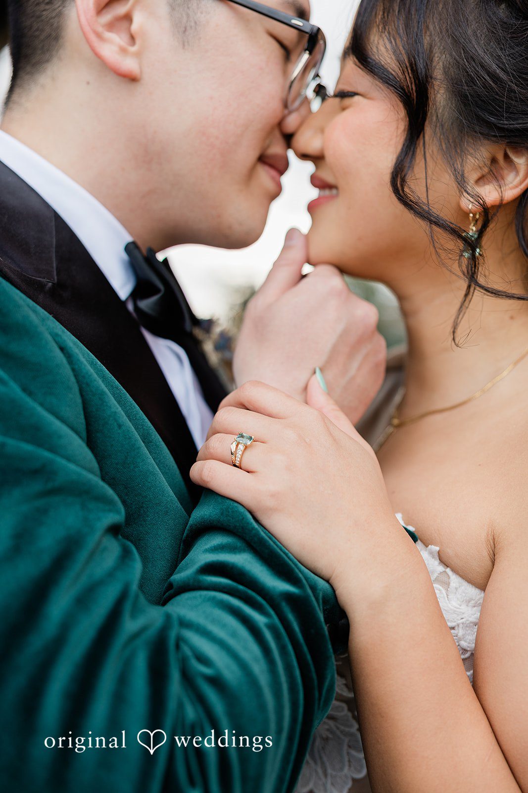 A romantic portrait of the couple