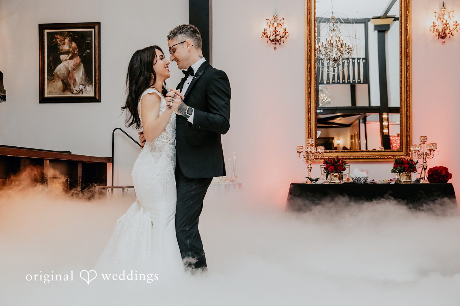 Romantic first dance at Old San Francisco Steak House Wedding captured by San Antonio Wedding Photographers, Original Weddings