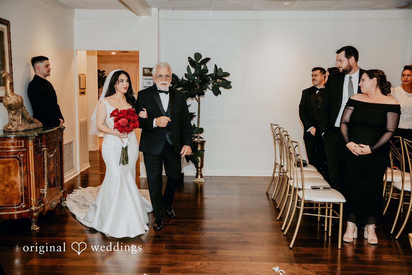 Bride walking into the ceremony space