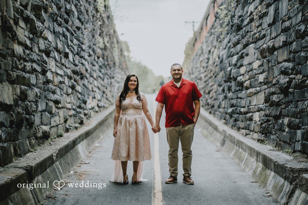 Lucy + Francesco Our DC wedding photographer at Original Weddings captured a beautiful portrait of the couple at Old Town Alexandria