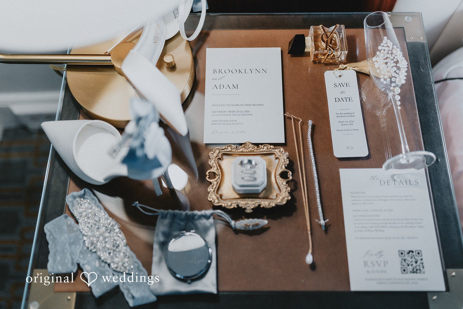 Brooklynn + Adam Close-up bridal details including jewelry ,shoes and finishing touches
