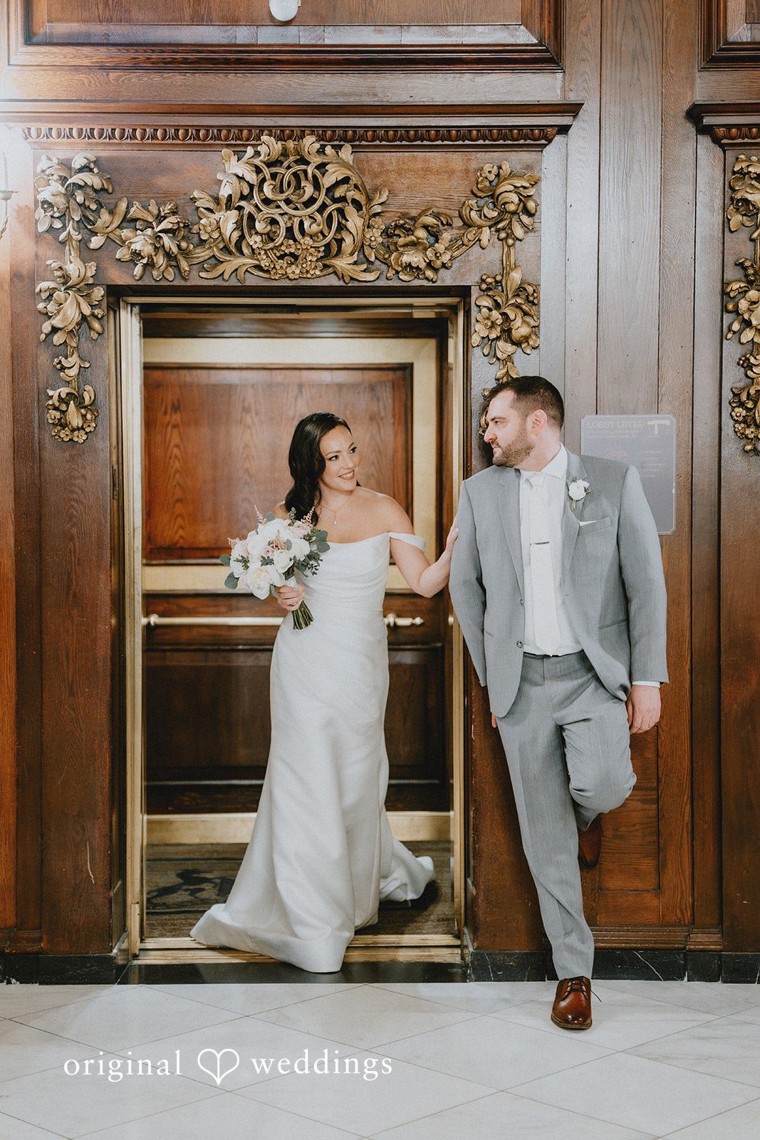 Brooklynn + Adam Romantic couple sharing a soft smile while looking at each other at Omni Parker House