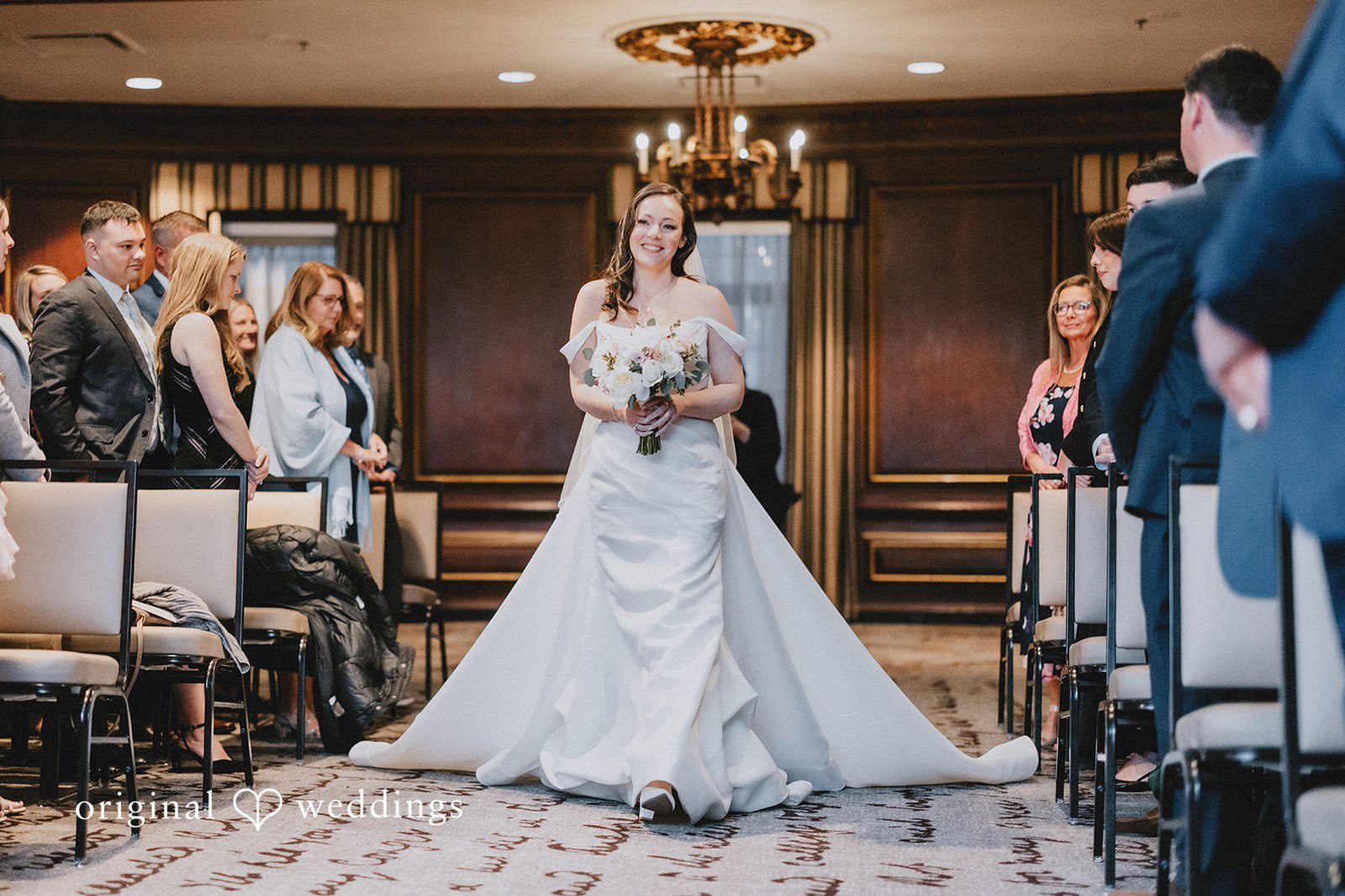 Brooklynn + Adam Romantic bridal entrance moment at Omni Parker House
