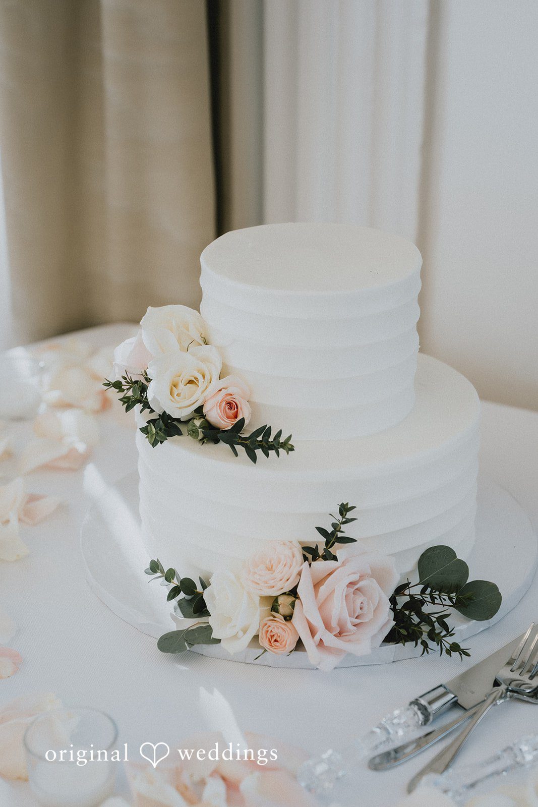 Brooklynn + Adam Close-up detail of wedding cake design and styling at Omni Parker House