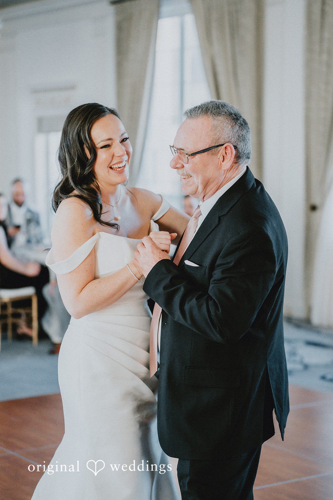 Brooklynn + Adam Elegant bride enjoying dance with someone at reception