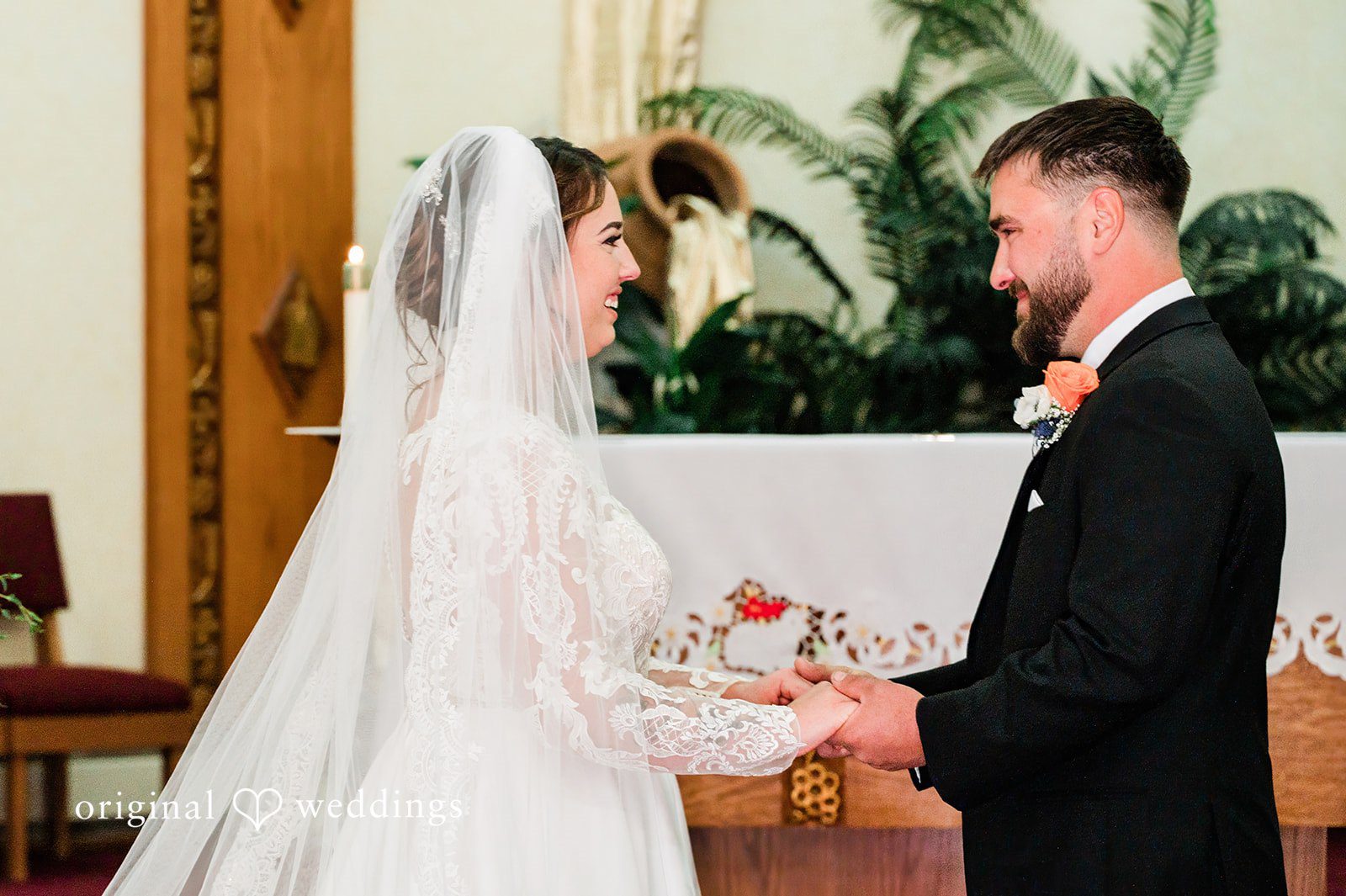 Christina + Quinton The bride and groom exchange marital vows