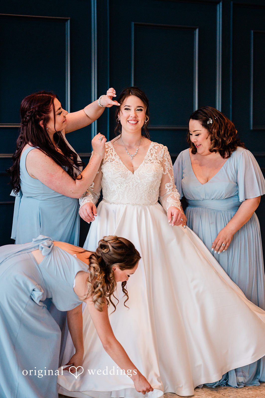 Christina + Quinton The bridesmaids get the bride ready