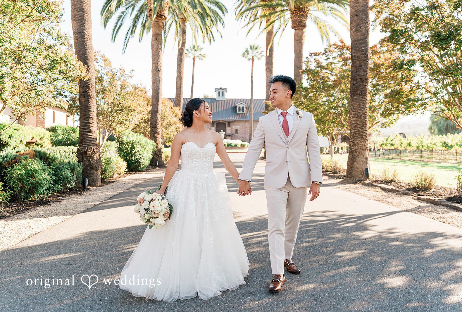 San Francisco Wedding Photographers from Original Weddings capturing the beautiful picture of couple at Palm Event Center