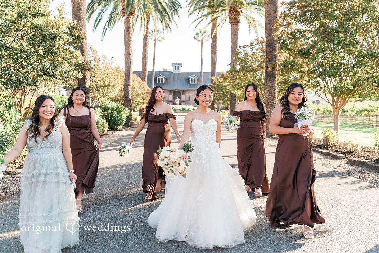 Charize Giann + Mark Shou Bride with bridesmaids sharing beautiful wedding moments outdoor