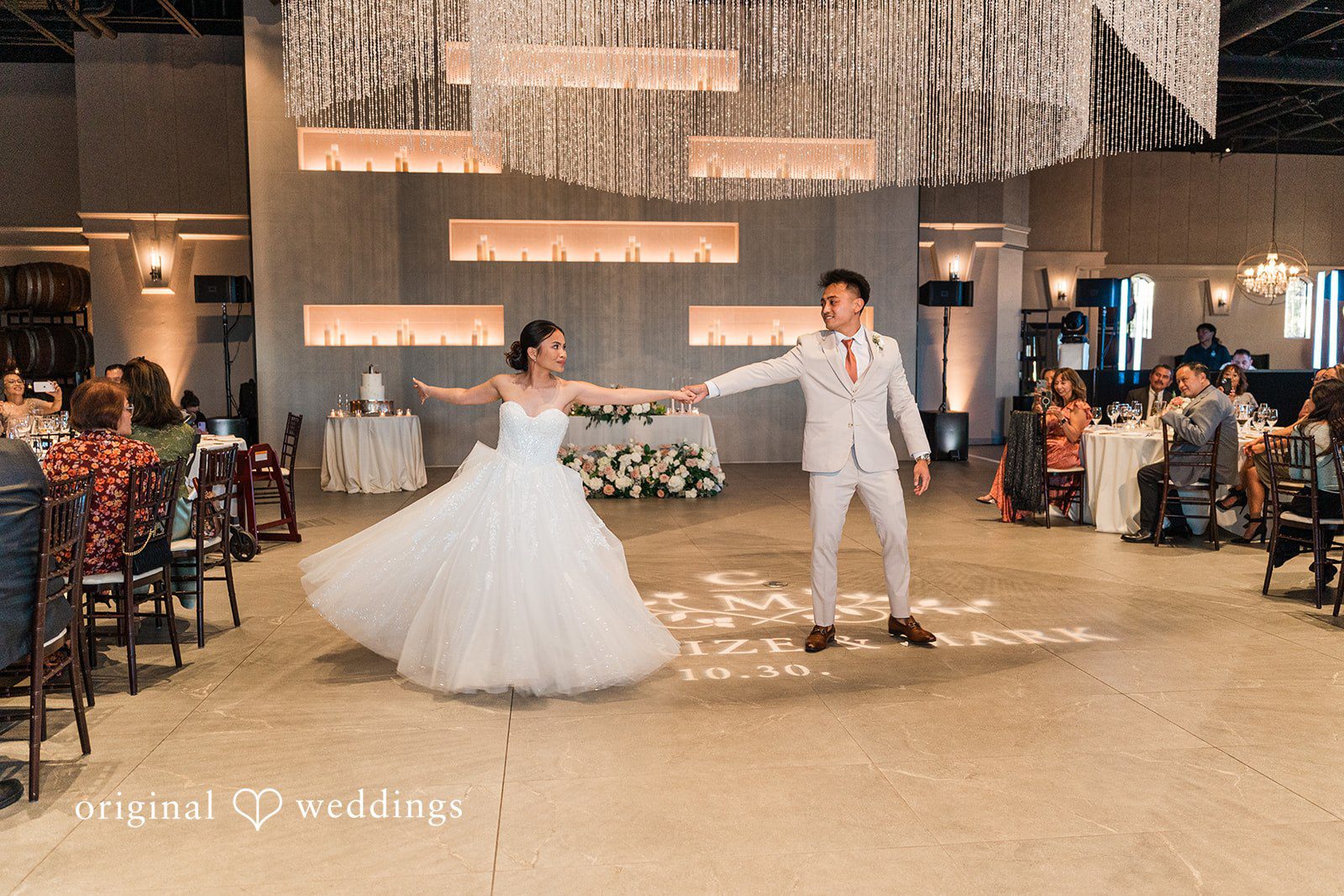 Charize Giann + Mark Shou Emotional first dance of bride and groom during wedding reception celebration